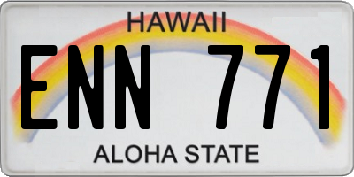 HI license plate ENN771
