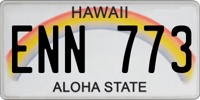 HI license plate ENN773
