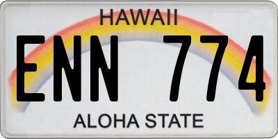 HI license plate ENN774