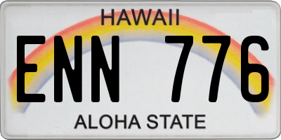 HI license plate ENN776