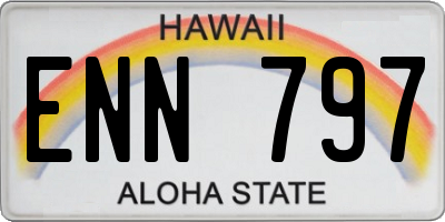 HI license plate ENN797