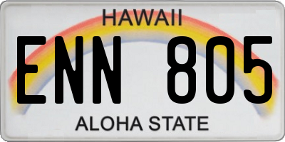 HI license plate ENN805