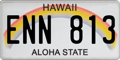 HI license plate ENN813