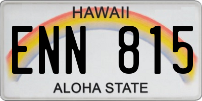 HI license plate ENN815