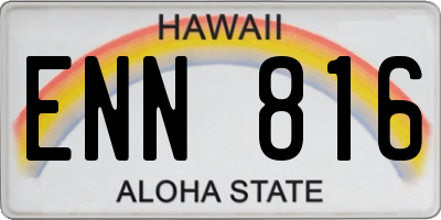 HI license plate ENN816