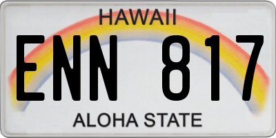 HI license plate ENN817