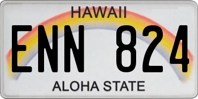HI license plate ENN824