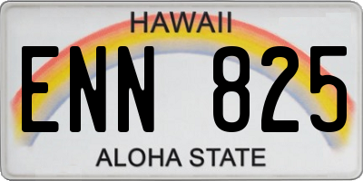 HI license plate ENN825