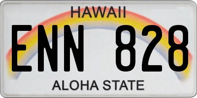 HI license plate ENN828