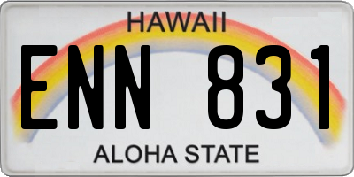 HI license plate ENN831