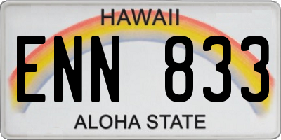 HI license plate ENN833