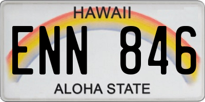 HI license plate ENN846