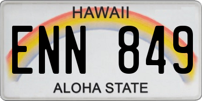 HI license plate ENN849