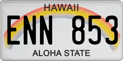 HI license plate ENN853