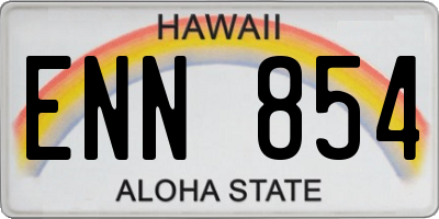 HI license plate ENN854