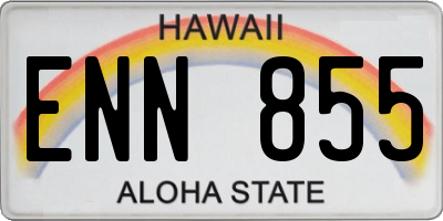 HI license plate ENN855