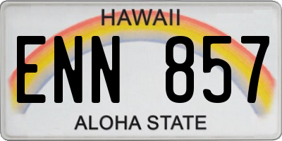 HI license plate ENN857