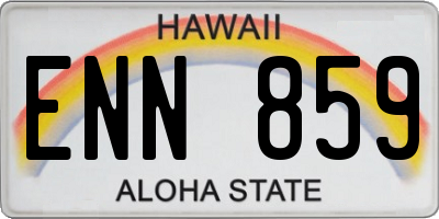 HI license plate ENN859
