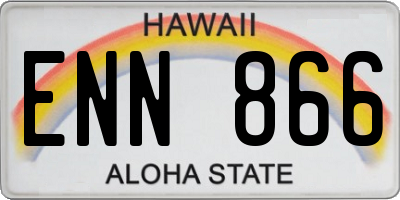 HI license plate ENN866