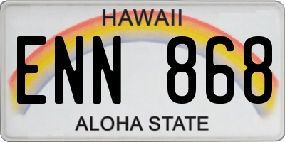 HI license plate ENN868
