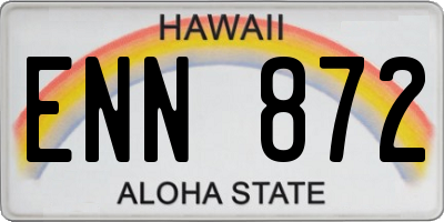 HI license plate ENN872
