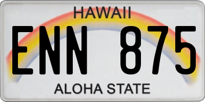 HI license plate ENN875
