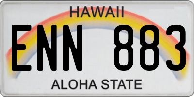 HI license plate ENN883