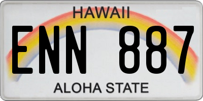 HI license plate ENN887