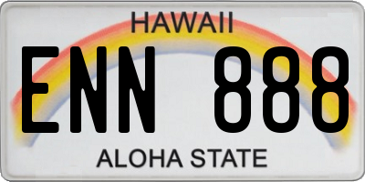 HI license plate ENN888