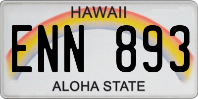 HI license plate ENN893