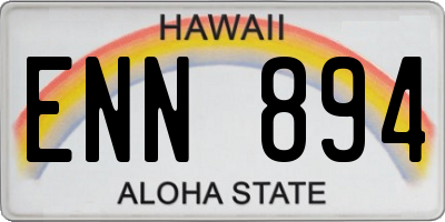 HI license plate ENN894