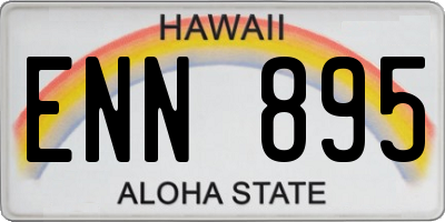 HI license plate ENN895