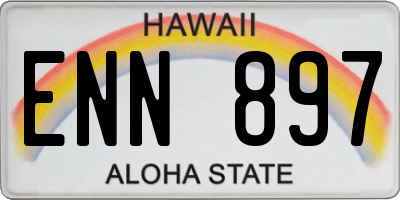 HI license plate ENN897