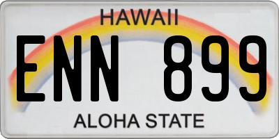 HI license plate ENN899