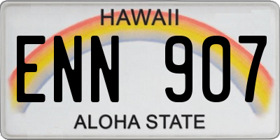 HI license plate ENN907