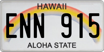 HI license plate ENN915