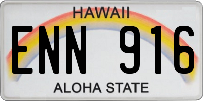 HI license plate ENN916