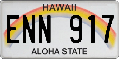 HI license plate ENN917