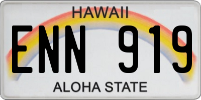 HI license plate ENN919