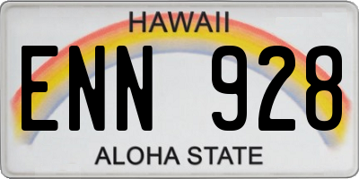 HI license plate ENN928