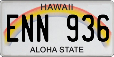HI license plate ENN936