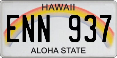 HI license plate ENN937