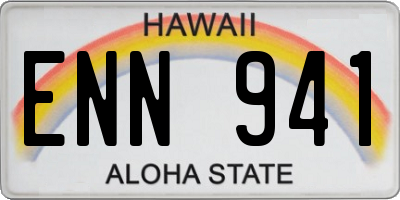 HI license plate ENN941