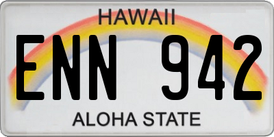 HI license plate ENN942