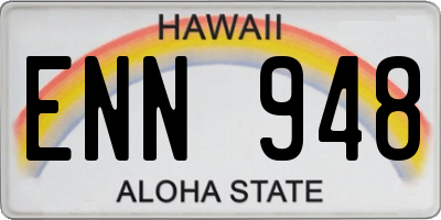 HI license plate ENN948
