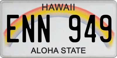 HI license plate ENN949
