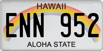 HI license plate ENN952