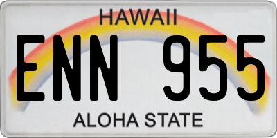 HI license plate ENN955