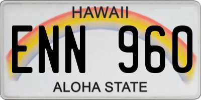 HI license plate ENN960