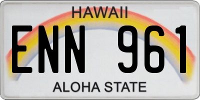 HI license plate ENN961
